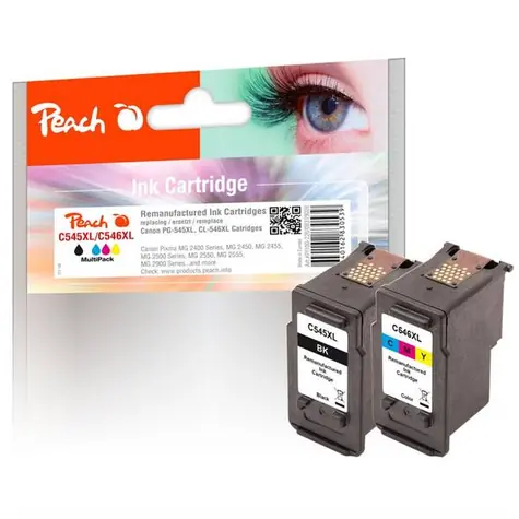 Peach alternatívny cartridge Canon CL-545XL &amp; CL-546XL Multipack / Pixma MG2450 / MG2550 / MG2555 / 18 &amp; 17 ml