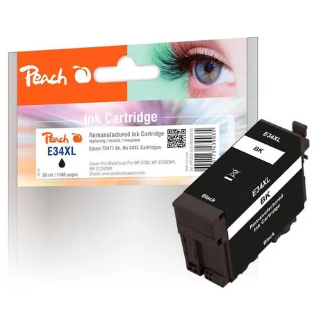 Peach kompatibilný cartridge Epson 34XL čierna / pre WF-3720 a WF-3725 / 20 ml