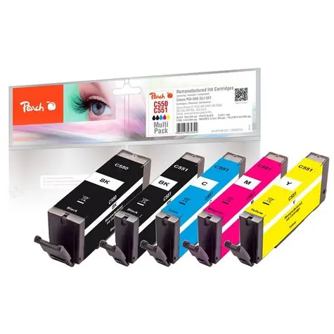 Peach CLI-550 PGBK kompatibilný cartridge MultiPack