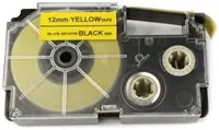 Xerox kompatibilná páska s Casio XR-12YW1 / žltý podklad / čierna tlač / šírka 12 mm / dĺžka 8 m
