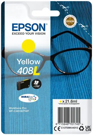 Epson DURABrite Ultra 408L XL žltá / pre WF-C4810DTWF / 21.6 ml