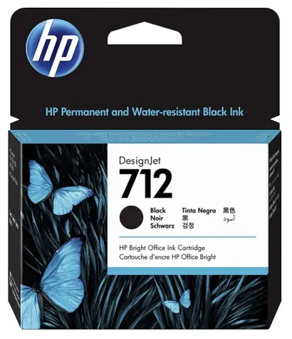 HP originálna atramentová náplň 712 čierna / HP DesignJet T250 &amp; T630 &amp; T650 &amp; DesignJet Studio / 38 ml