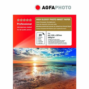 AGFAPHOTO Professional Photo Paper High Gloss 260g A4 20ks / Fotopapier / lesklý