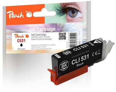 Peach C530/531 alternatívna atramentová kazeta foto čierna / pre Pixma TS 8700 &amp; Pixma TS 8750