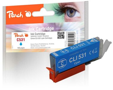 Peach C530/531 alternatívna atramentová kazeta modrá / pre Pixma TS 8700 &amp; Pixma TS 8750