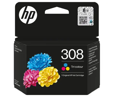 HP 308 atramentová kazeta trojfarebná / pre HP Envy 6110e & Envy 6120e & Envy 6122e / 120 strán