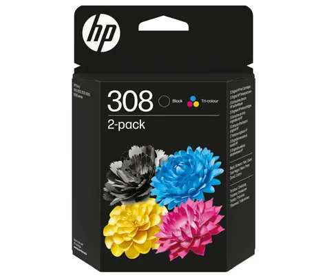 HP 308 atramentová kazeta 2-pack / pre HP Envy 6110e & Envy 6120e & Envy 6122e / 1x 160 strán & 1x 120 strán