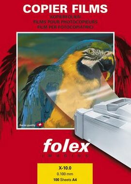 folex X-10.0 číra fólia A4 / Číra polyesterová fólia / ČB laser / 100 ks