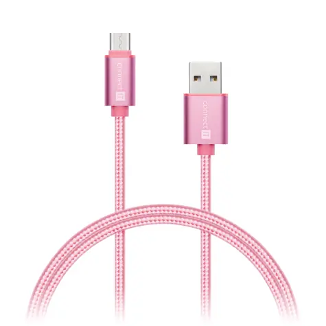CONNECT IT Wirez Premium Metallic USB C - USB ružovo-zlatá / 1 m