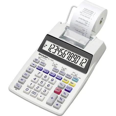Sharp EL-1750V biela / Kalkulačka s tlačiarňou