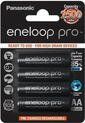 Panasonic Eneloop Pro Nabíjacie batérie AA 2500mAh / Ni-MH / 4ks / Blister