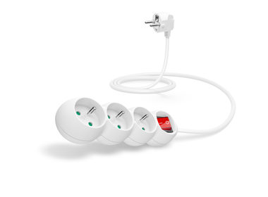 CONNECT IT predlžovací kábel 230V 3 zásuvky 1.5 ms vypínačom biela