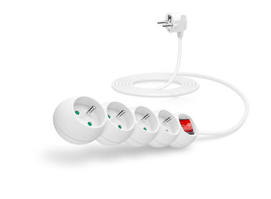 CONNECT IT predlžovací kábel 230V 4 zásuvky 3 ms vypínačom biela