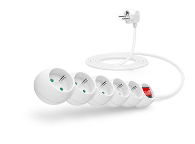 Connect IT predlžovací kábel 230V 5 zásuviek 3 ms vypínačom biela