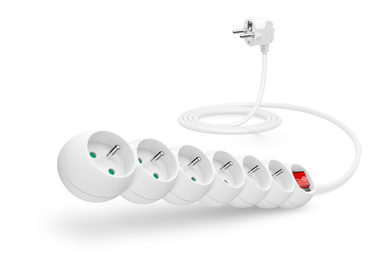 Connect IT predlžovací kábel 230V 6 zásuviek 5 ms vypínačom biela