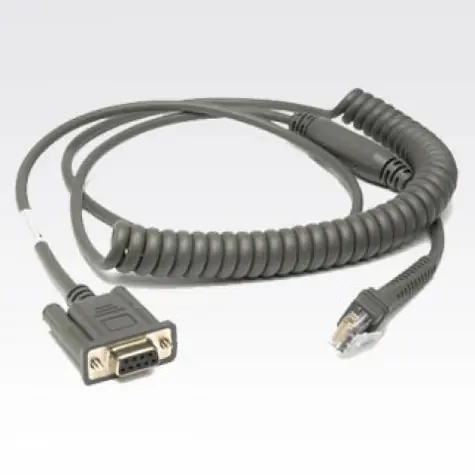 ZEBRA RS232 kábel / DB9pin F / Power-port / zvinutý / 3,66 m