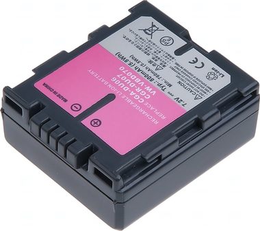 T6 Power Batéria pre Panasonic VW-VBD070 / CGA-DU07 / CGR-DU07 / Hitachi DZ-BP07S / 800mAh / šedá
