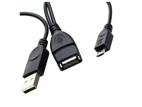 PremiumCord Kábel micro USB 2.0 0.5m / USB AF + USB AM - Micro USB M / OTG