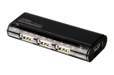 ATEN USB 2.0 HUB / 4-portový bez napájania / magnetický / strieborný