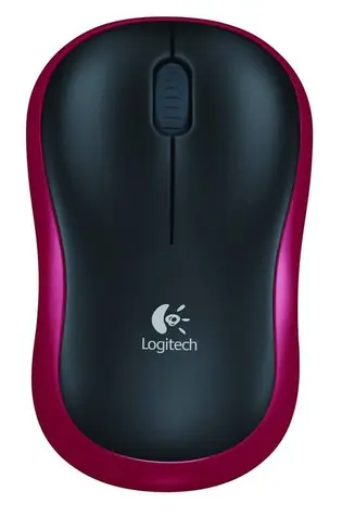 Logitech myš Wireless Mouse M185 / optická / 3 tlačidlá / červená-čierna