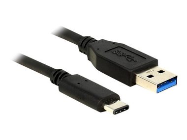 DeLock Kábel SuperSpeed USB 10 Gbps (USB 3.1, Gen 2) Typ A samec > USB Type-C samec 0.5 m čierna