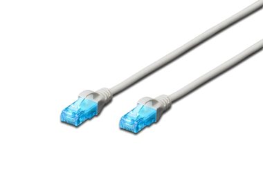 DIGITUS Ecoline Patch Cable sivý 15m / UTP / CAT 5e / AWG 26:7