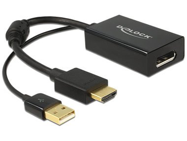 DeLock adaptér HDMI-A samec > Displayport 1.2 samica / čierny