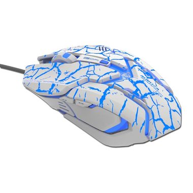 E-BLUE Myš Auroza Gaming (MMEBE39UGT0R) biela / herná / optická / 4000DPI / 6tl. / 1 koliesko / drôtová (USB)