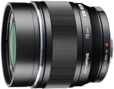 Olympus M. ZUIKO PREMIUM ET-M7518 čierna / 75mm / 1:1:8 (ekv. 150mm) pevný teleobjektív / celokovový