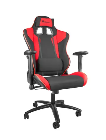 Genesis SX77 herné kreslo čierno-červené / výška sedadla 45-53 cm / odolné / nosnosť do 150kg / tkanina + PU / oceľový rám