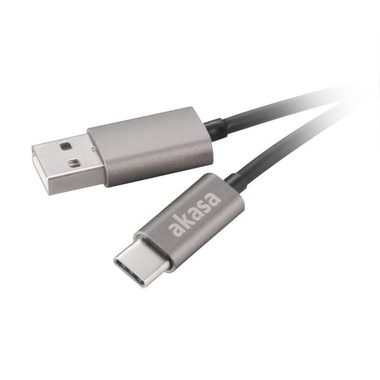 Akasa kábel USB2.0 Type-A na Type-C sivá / 100cm