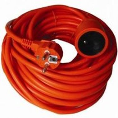 PremiumCord predlžovací prívod 230V, 20m, oranžový, zástrčka-zásuvka