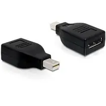 DeLock adaptér Displayport mini samec > Displayport samica, čierny