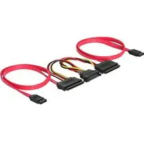 Kábel HDD SATA All-in-One (50 cm) pre 2 HDD, SATA napájanie