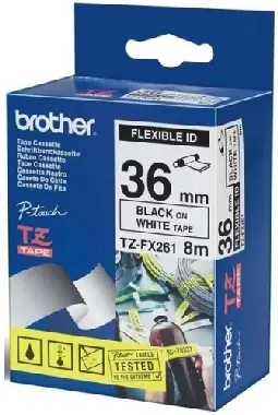 Brother - TZ-FX261, biela / čierna, 36 mm, s flexibilnou páskou