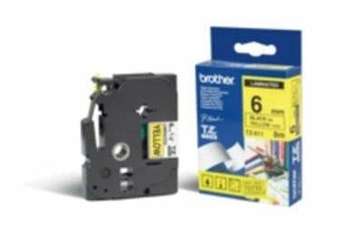 Brother - TZ-611 žltá/čierna (6mm Laminované)