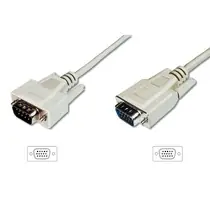 Digitus Monitor kábel, VGA, tienený, béžový AWG28, meď, 1,8m