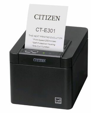 Citizen CT-E301 LAN čierna / pokladničná / 80mm / Termotlačiareň / 203dpi / USB &amp; RS-232 &amp; LAN / rezačka