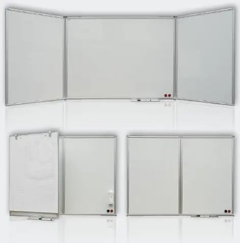2x3 Triptych keramická magnetická rozkladacia tabuľa 120x90-240cm / trojdielna