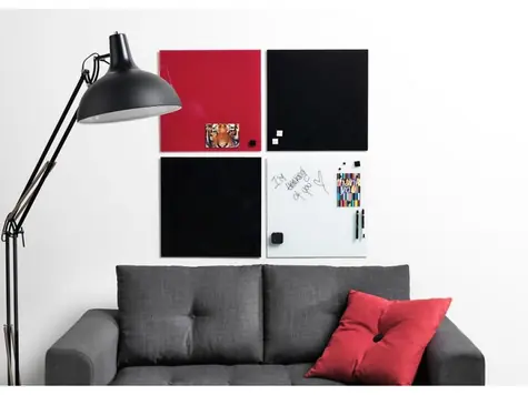 2x3 Sklenená magnetická tabuľa 45x45 cm červená