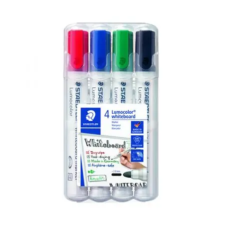 Staedtler Lumocolor 351 / popisovače na bielu tabuľu / 2 mm / sada 4 farieb