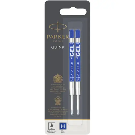 PARKER Quink Ballpoint Gél modrá hrot M 2ks / gélová náplň do guličkových pier