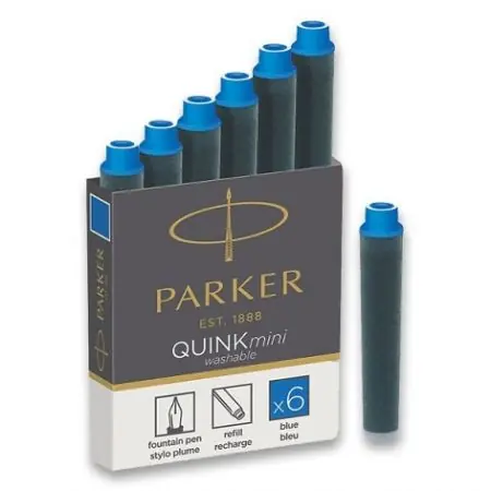PARKER Royal Quink mini Atramentové bombičky modrá 6ks / do plniacich pier PARKER