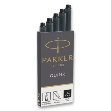 PARKER Quink Atramentové bombičky čierna 5ks / do plniacich pier Parker