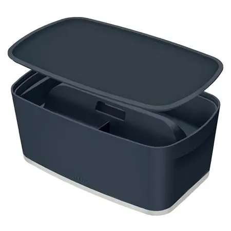 Leitz MyBox Cosy Úložný box s vekom + Organizér s držadlom veľkosť S zamatová šedá