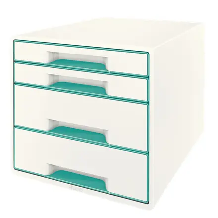 Leitz WOW CUBE (4 zásuvky) Zásuvkový box bielo-ľadovo modrá