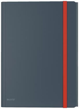 Leitz Cosy A4 Dosky hebké s 3 chlopňami zamatovo šedá / vnútorným vreckom a gumičkou,