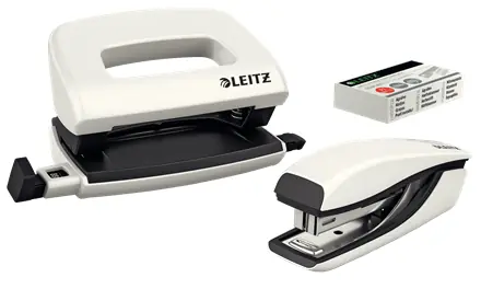 Leitz Wow Set mini zošívačky a dierovačky perleťová biela / zošívanie: až 10 listov