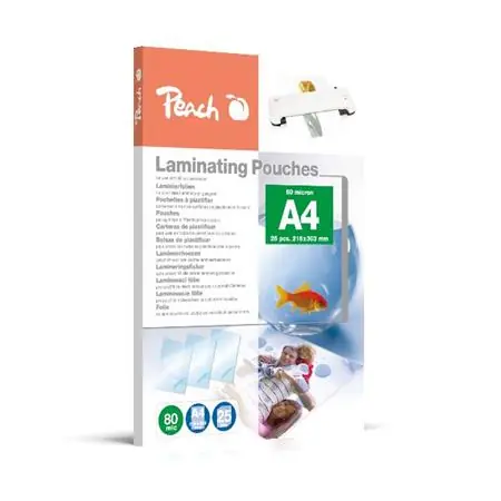 PEACH laminovacia fólia A4 (216x303mm) 80mic lesklé 25 ks