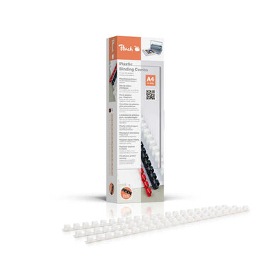 PEACH viazací chrbát 21 Rg A4 8mm biely 100ks